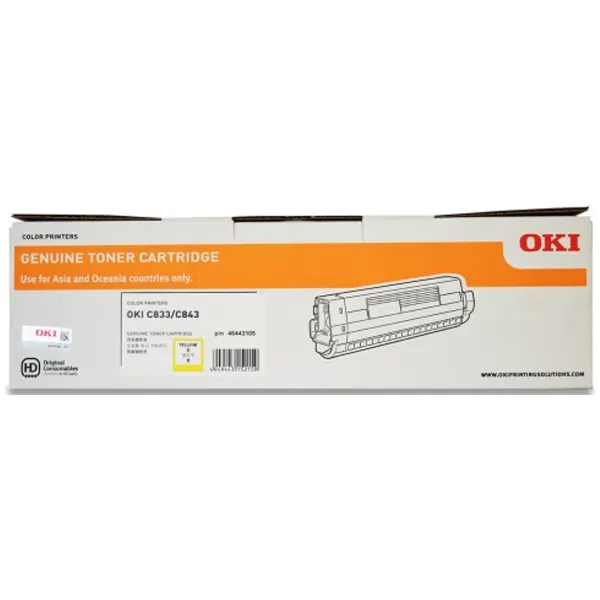 OKI C833N Yellow Toner Cartridge 46443105