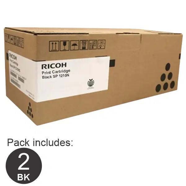 2 x Ricoh SP1210N Black Toner Cartridge 406838