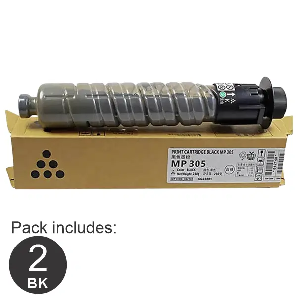 2 x Ricoh MP305S Black Toner Cartridge 842143