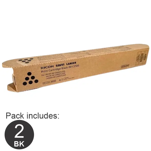 2 x Ricoh IM C2000 Black Toner Cartridge 842315