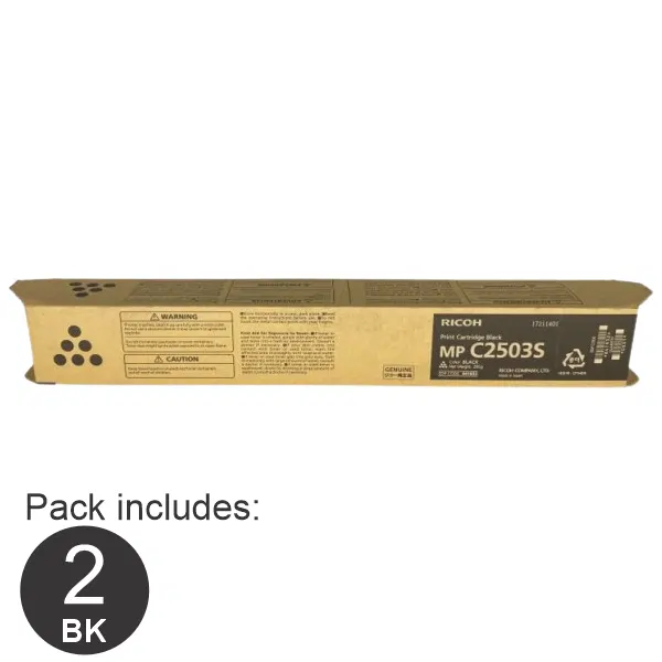 2 x Ricoh MPC2003 Black Toner Cartridge 841932