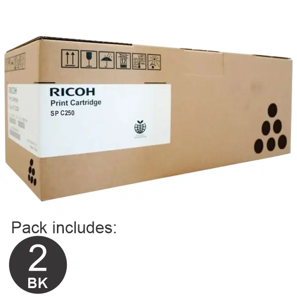 2 x Ricoh SPC250 Black Toner Cartridge 407547