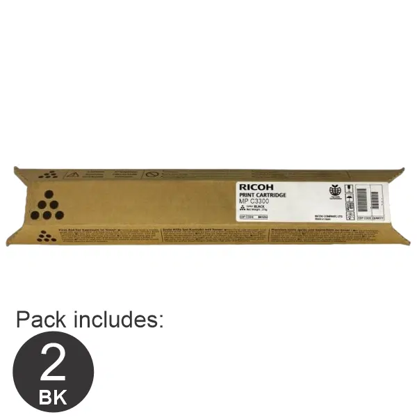 2 x Ricoh MPC3300 Black Toner Cartridge 841128