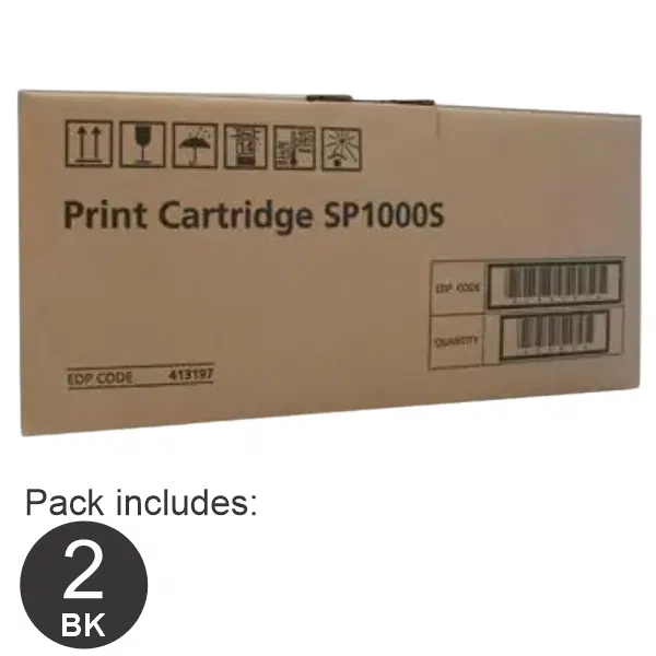 2 x Ricoh SP1000 Black Toner Cartridge 413197