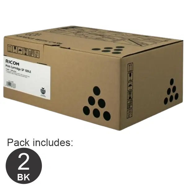 2 x Ricoh SP100E Black Toner Cartridge 407167