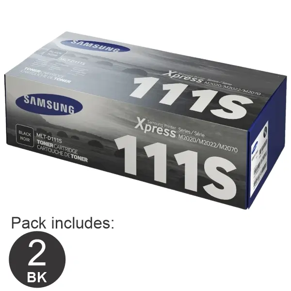 2 x Samsung MLTD111S Black Toner Cartridge SU812A