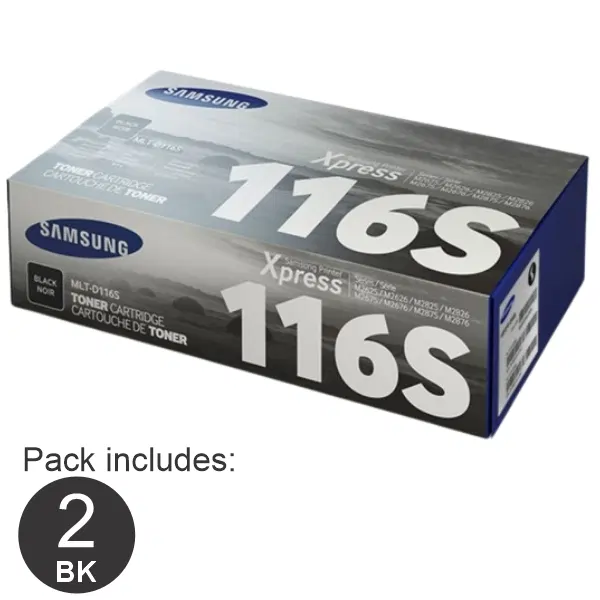 2 x Samsung MLTD116S Black Toner Cartridge SU842A