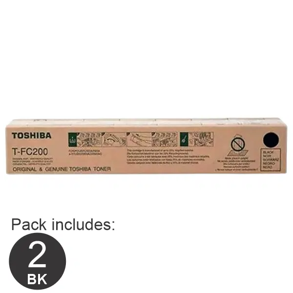 2 x Toshiba TFC200 Black Toner Cartridge TFC200K