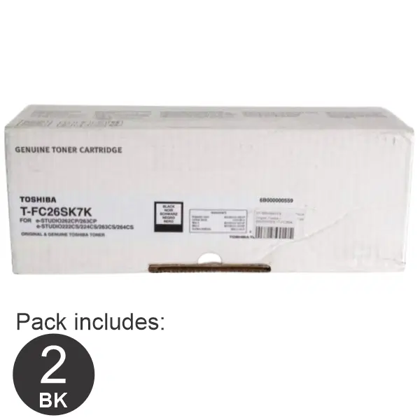 2 x Toshiba TFC26SK Black Toner Cartridge