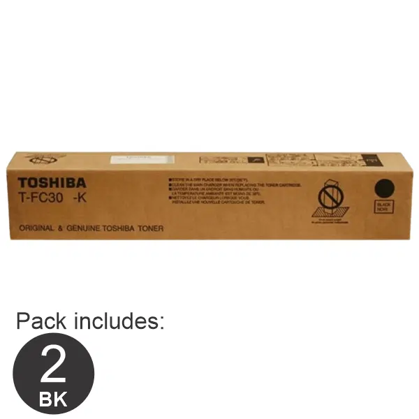 2 x Toshiba TFC30 Black Toner Cartridge TFC30K