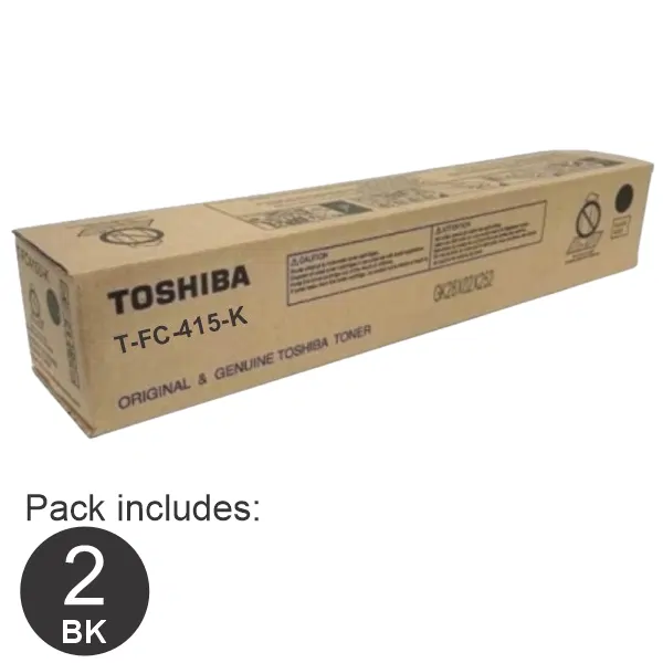 2 x Toshiba TFC415 Black Toner Cartridge TFC415K