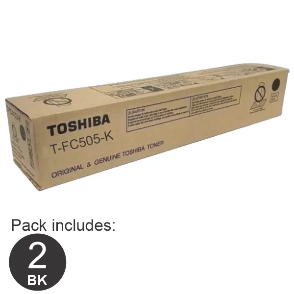 2 x Toshiba TFC505 Black Toner Cartridge TFC505K