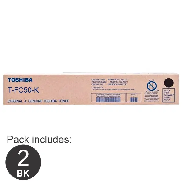 2 x Toshiba TFC50 Black Toner Cartridge TFC50K