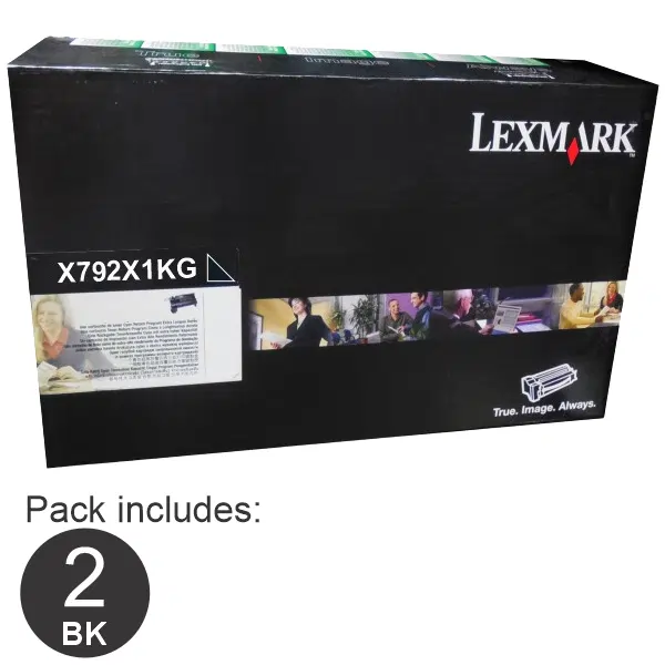 2 x Lexmark X792X1KG High Yield Black Toner Cartridge X792X1KG