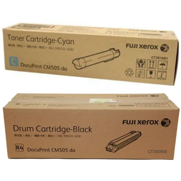 Fuji Xerox CT350900 Cyan Drum Unit & Fuji Xerox CT201681 Cyan Toner Cartridge