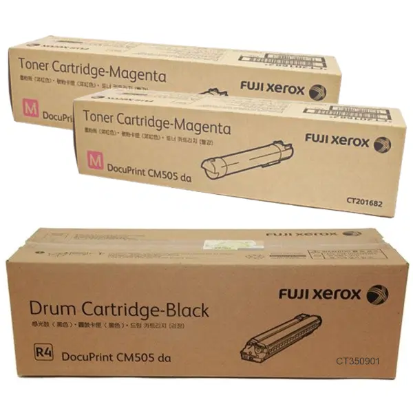 Fuji Xerox CT350901 Magenta Drum Unit & 2 x Fuji Xerox CT201682 Magenta Toner Cartridge