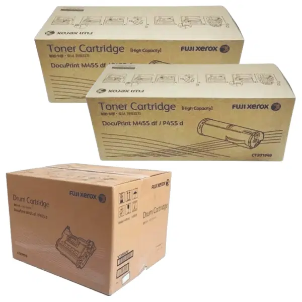 Fuji Xerox CT350976 Drum Unit & 2 x Fuji Xerox CT201949 Black Toner Cartridge