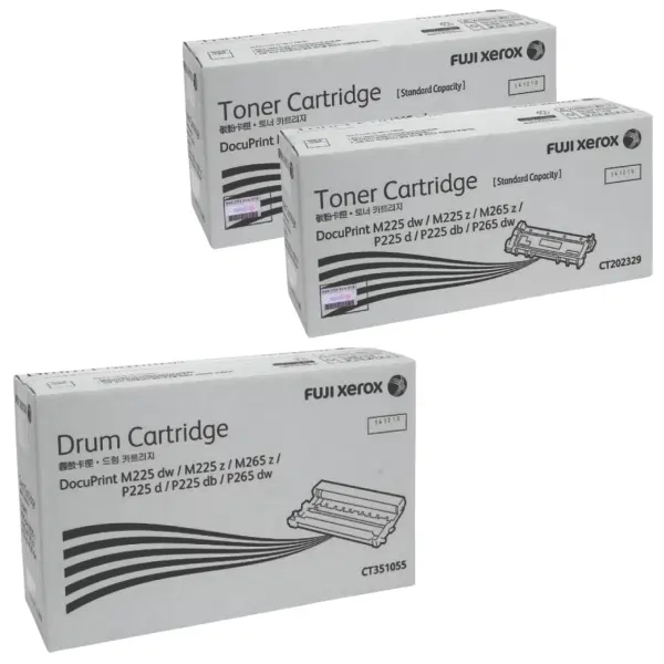 Fuji Xerox CT351055 Drum Unit & 2 x Fuji Xerox CT202329 Black Toner Cartridge