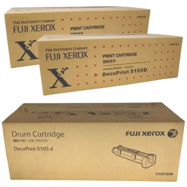 Fuji Xerox CT351059 Drum Unit & 2 x Fuji Xerox CT202337 Black Toner Cartridge