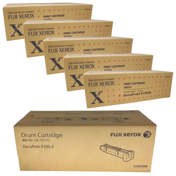 Fuji Xerox CT351059 Drum Unit & 5 x Fuji Xerox CT202337 Black Toner Cartridge