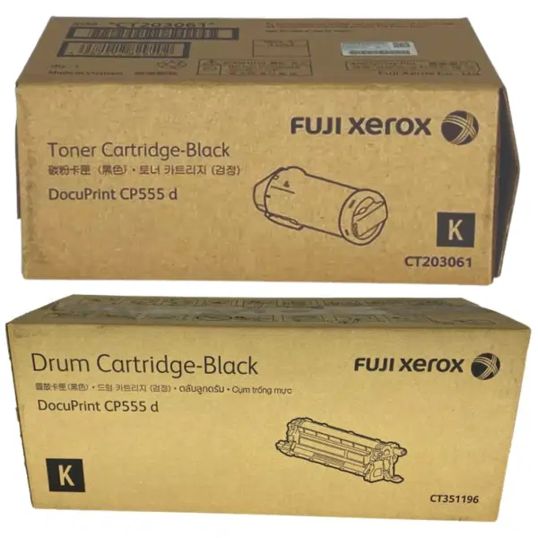 Fuji Xerox CT351196 Black Drum Unit & Fuji Xerox CT203061 Black Toner Cartridge