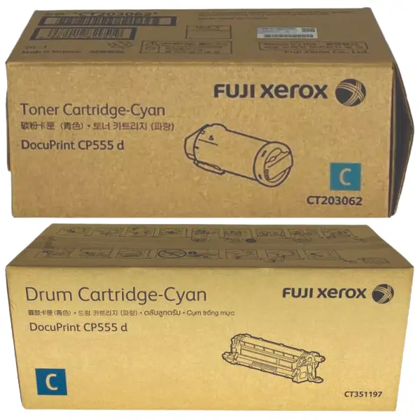 Fuji Xerox CT351197 Cyan Drum Unit & Fuji Xerox CT203062 Cyan Toner Cartridge