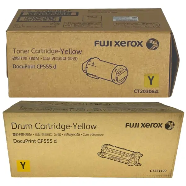 Fuji Xerox CT351199 Yellow Drum Unit & Fuji Xerox CT203064 Yellow Toner Cartridge