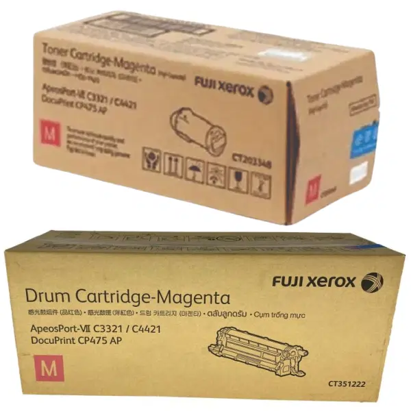 Fuji Xerox CT351222 Magenta Drum Unit & Fuji Xerox CT203348 Magenta Toner Cartridge