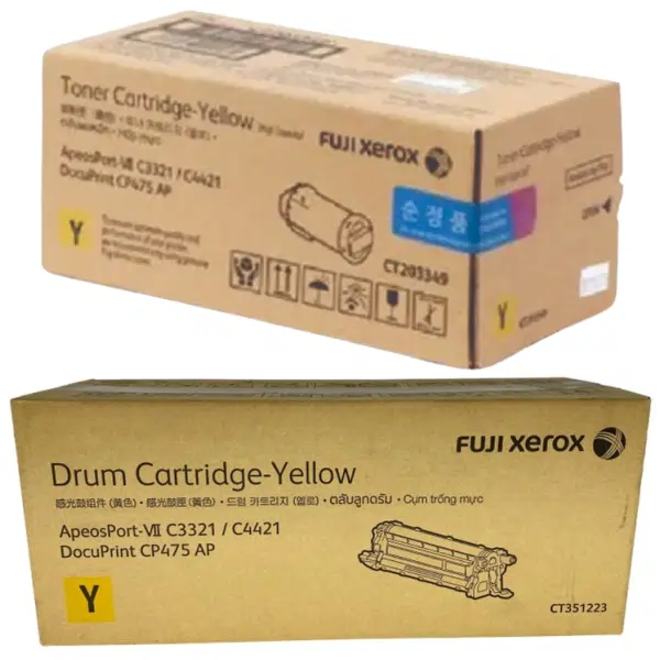 Fuji Xerox CT351223 Yellow Drum Unit & Fuji Xerox CT203349 Yellow Toner Cartridge