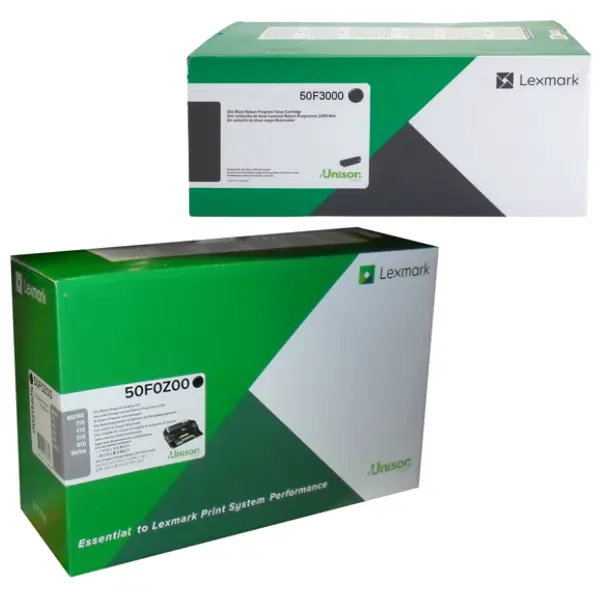 Lexmark 500Z (50F0Z00) Imaging Unit & Lexmark 503 (50F3000) Black Toner Cartridge