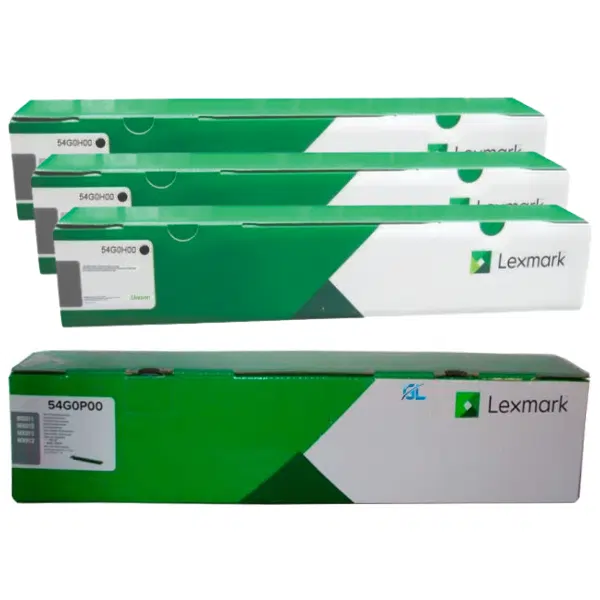 Lexmark 54G0P00 Imaging Unit & 3 x Lexmark 54G0H00 High Yield Black Toner Cartridge