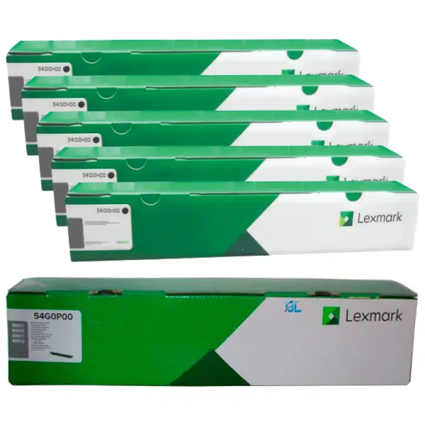 Lexmark 54G0P00 Imaging Unit & 5 x Lexmark 54G0H00 High Yield Black Toner Cartridge