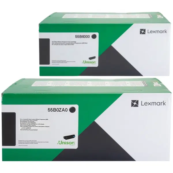 Lexmark 55B0ZA0 Imaging Unit & Lexmark 55B6000 Black Toner Cartridge