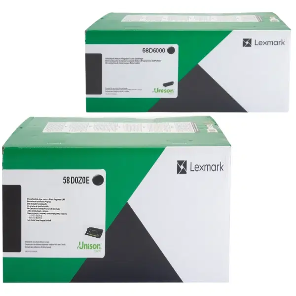 Lexmark 58D0Z0E Imaging Unit & Lexmark 58D6000 Black Toner Cartridge