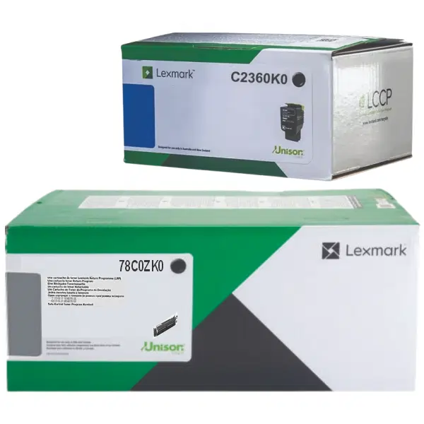 Lexmark 78C0ZK0 Black Imaging Kit & Lexmark C2360K0 Black Toner Cartridge