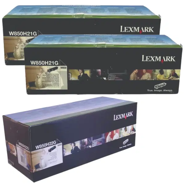 Lexmark W850H22G Drum Unit & 2 x Lexmark W850H21G Black Toner Cartridge