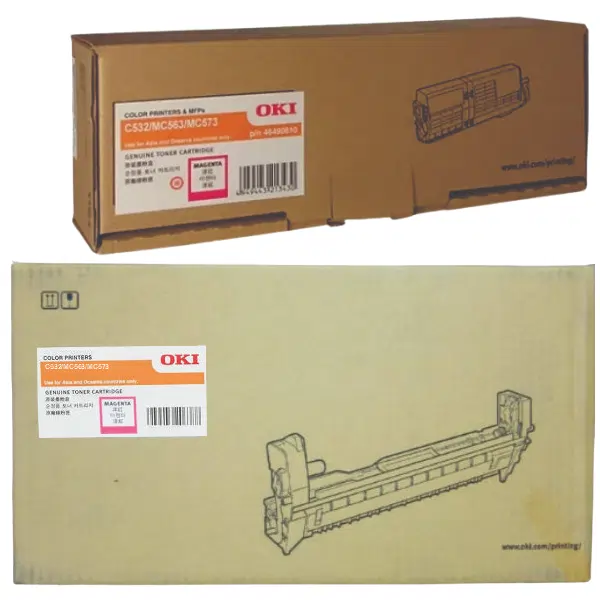 Oki C532DN Magenta Drum Unit & OKI C532DN Magenta Toner Cartridge 46484110 46490610