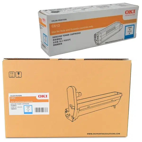 Oki C612 Cyan Drum Unit & OKI C612 Cyan Toner Cartridge 46507311 46507511