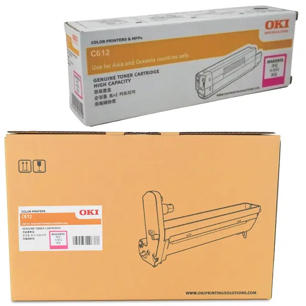 Oki C612 Magenta Drum Unit & OKI C612 Magenta Toner Cartridge 46507310 46507510