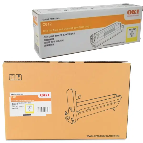 Oki C612 Yellow Drum Unit & OKI C612 Yellow Toner Cartridge 46507309 46507509