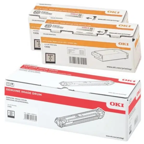 Oki C650DN Black Drum Unit & 2 x OKI C650DN Black Toner Cartridge YA8001-1099G016 YA8001-1088G036