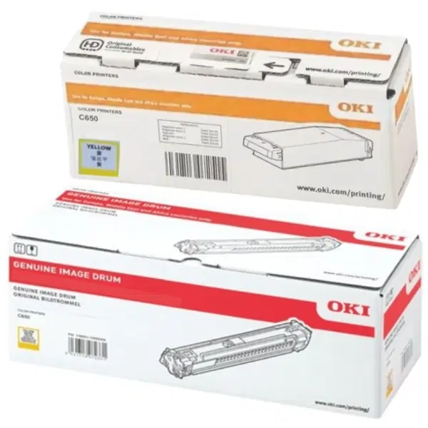 Oki C650DN Yellow Drum Unit & OKI C650DN Yellow Toner Cartridge YA8001-1099G013 YA8001-1088G033