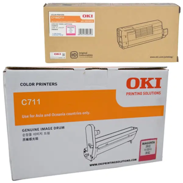 Oki C711N Magenta Drum Unit & OKI C710N/C711N Magenta Toner Cartridge 44318510 44318610