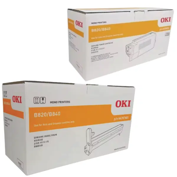 Oki B820 Drum Unit & OKI B820 Black Toner Cartridge 44707401