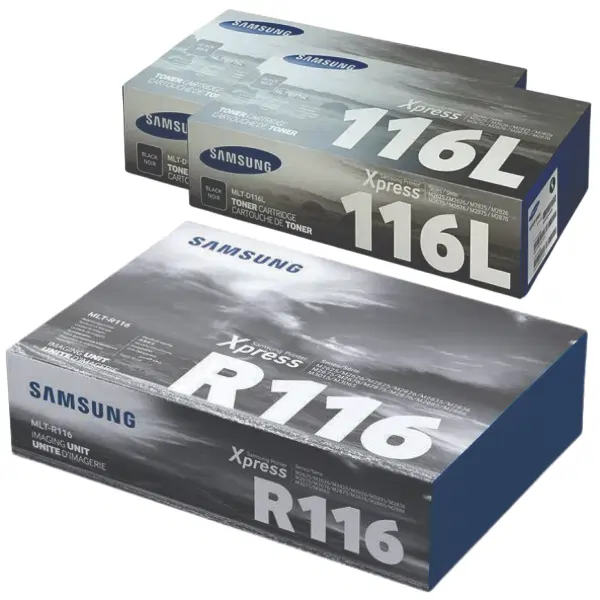 Samsung MLTR116 Image Drum Unit & 2 x Samsung MLTD116L High Yield Black Toner Cartridge