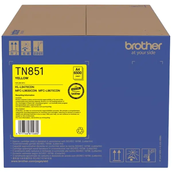 Brother TN851Y Yellow Toner Cartridge TN-851Y