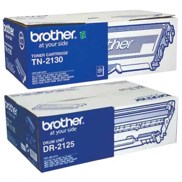 Brother DR2125 Drum Unit & Brother TN2130 Black Toner Cartridge