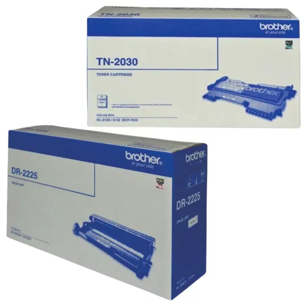 Brother DR2225 Drum Unit & Brother TN2030 Black Toner Cartridge