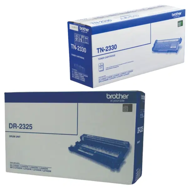 Brother DR2325 Drum Unit & Brother TN2330 Black Toner Cartridge