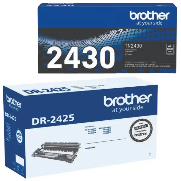 Brother DR2425 Drum Unit & Brother TN2430 Black Toner Cartridge